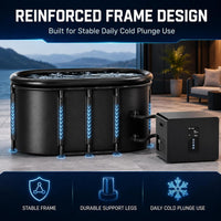 1/3HP Ice Bath Chiller & 148Gal Cold Plunge Tub Bundle | Cold Plunge Chiller with Built-In Pump & Filter, Insulated Ice Bath Tub for Cold Therapy, Recovery, Muscle Relaxation