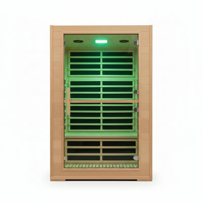 2 Person Far Infrared Sauna with Smart APP Control, 2000W Low EMF Wooden Infrared Sauna Room for Home, 8 Carbon Mica Heating Panels Wellness Sauna, Canadian Hemlock Indoor Spa for Home Relaxation
