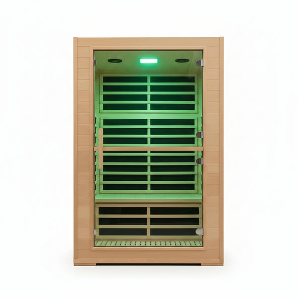 2 Person Far Infrared Sauna with Smart APP Control, 2000W Low EMF Wooden Infrared Sauna Room for Home, 8 Carbon Mica Heating Panels Wellness Sauna, Canadian Hemlock Indoor Spa for Home Relaxation