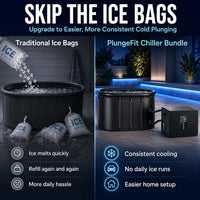1/3HP Ice Bath Chiller & 148Gal Cold Plunge Tub Bundle | Cold Plunge Chiller with Built-In Pump & Filter, Insulated Ice Bath Tub for Cold Therapy, Recovery, Muscle Relaxation