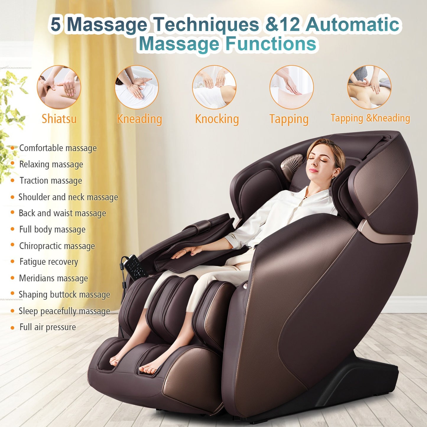 Giantex Full Body Zero Gravity Massage Chair Recliner W/ SL Track Heat