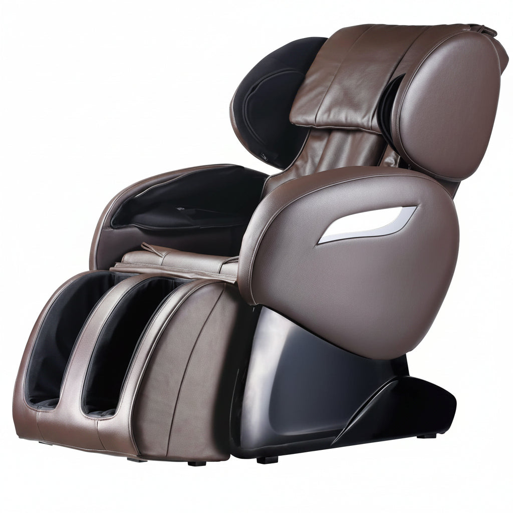 Massage Chair,Zero Gravity Full Body Electric Shiatsu Massage Chair Recliner with Built-In Heat Therapy Foot Roller Air Massage System Stretch Vibrating Wireless Bluetooth Speaker (Brown)