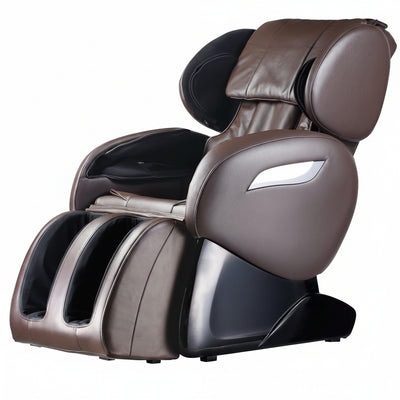 Massage Chair,Zero Gravity Full Body Electric Shiatsu Massage Chair Recliner with Built-In Heat Therapy Foot Roller Air Massage System Stretch Vibrating Wireless Bluetooth Speaker (Brown)