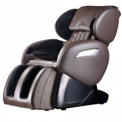 Massage Chair,Zero Gravity Full Body Electric Shiatsu Massage Chair Recliner with Built-In Heat Therapy Foot Roller Air Massage System Stretch Vibrating Wireless Bluetooth Speaker (Brown)